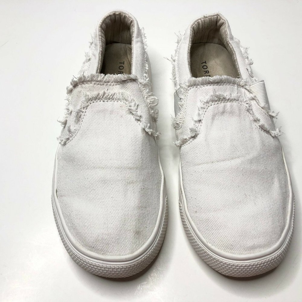 Torrid White Canvas Slip On Sneakers Size 8.5 Wide